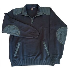 Paul & Shark Yachting Quarter Zip Pullover Wool Sweater Men’s Large Tall Black